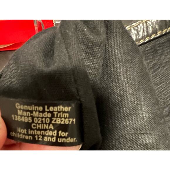 Fossil Lizette Black Leather and Cotton Crossbody Purse Bag Tote - Picture 14 of 14